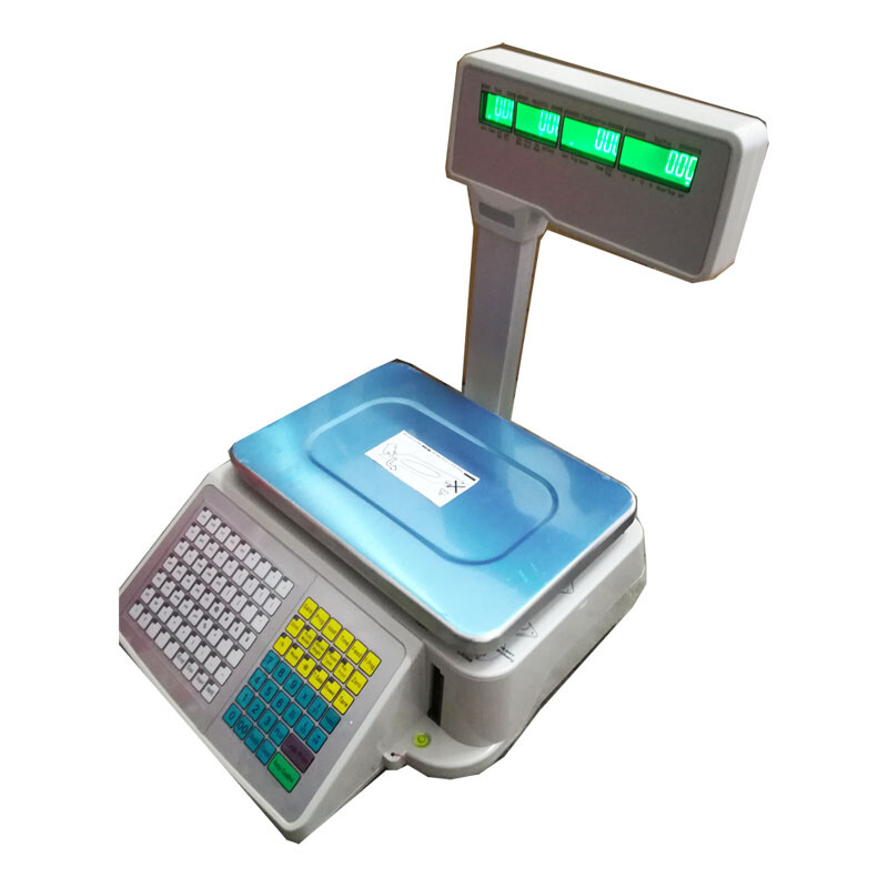 110V Digital Price Computing Scale Thermal Printer 15kg/33 lbs Four-window Pole