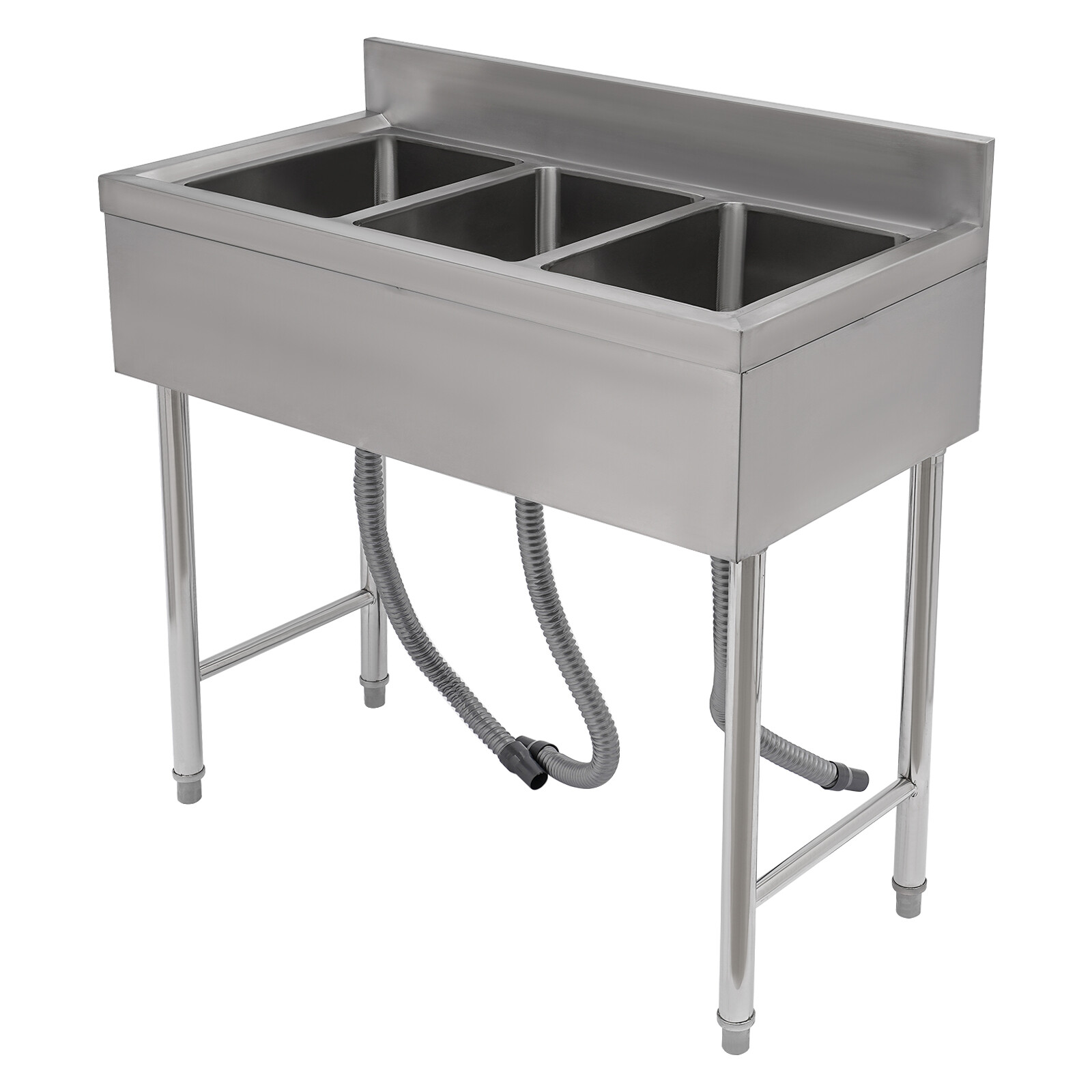 Kitchen Sink Stainless Steel Commercial 3 Compartment Utility Sink With Faucet