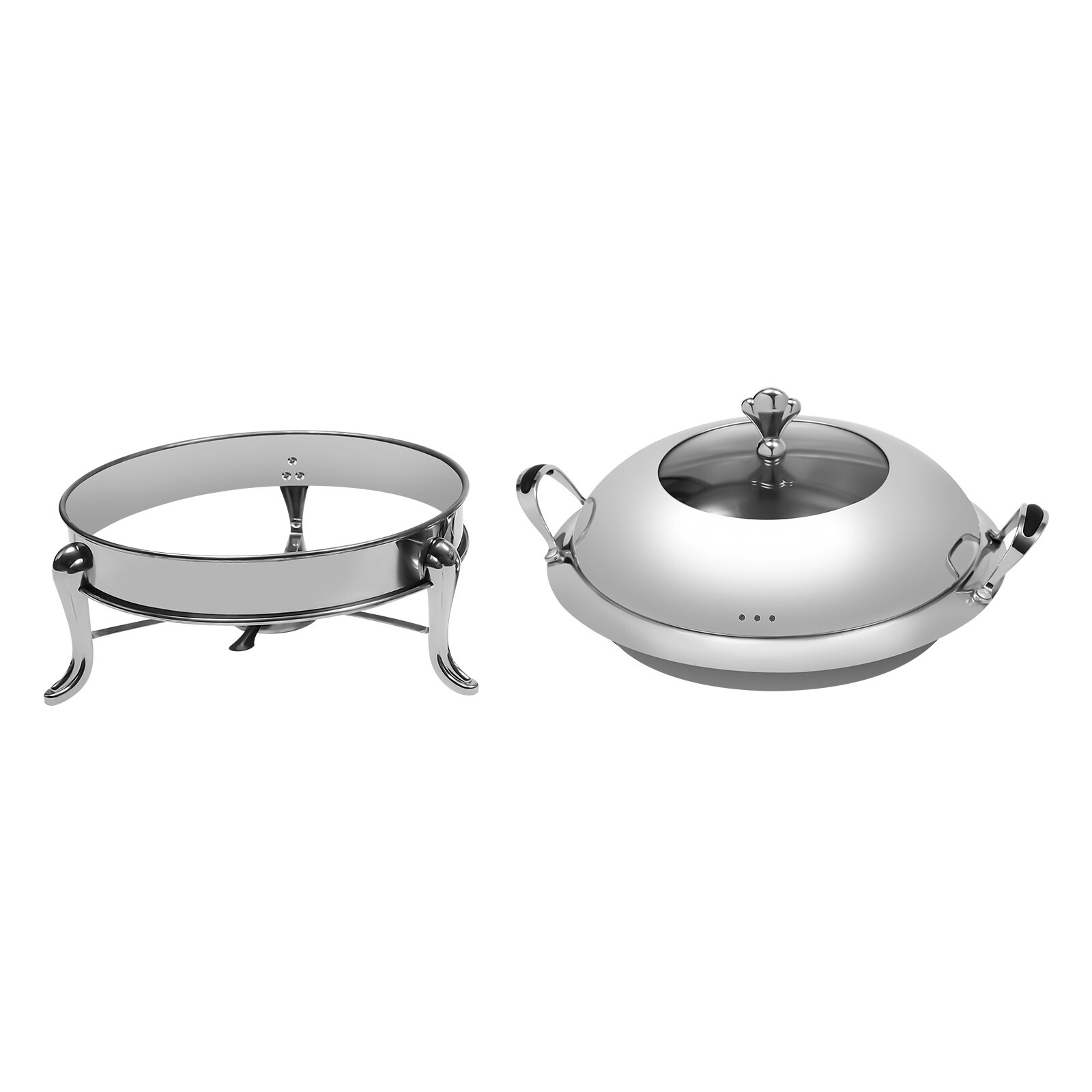 2.5L Round Stainless Steel Chafing Dish Set – Elegant Buffet Warmer