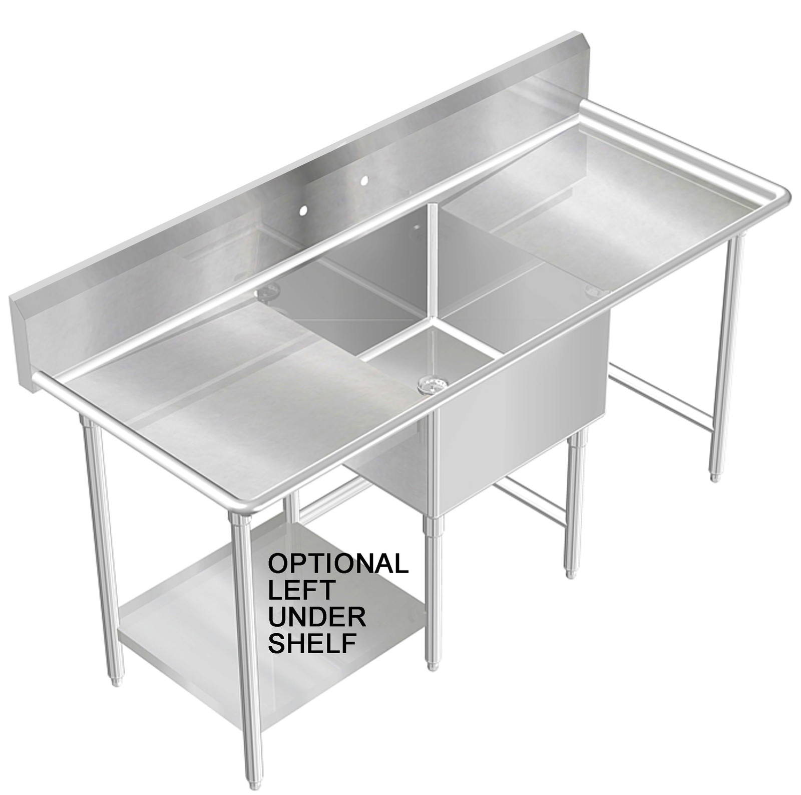 POT SINK 72″X30″ ONE BOWL (TUB) 24″X24″X14″DEEP HEAVY DUTY 16GA MADE IN AMERICA