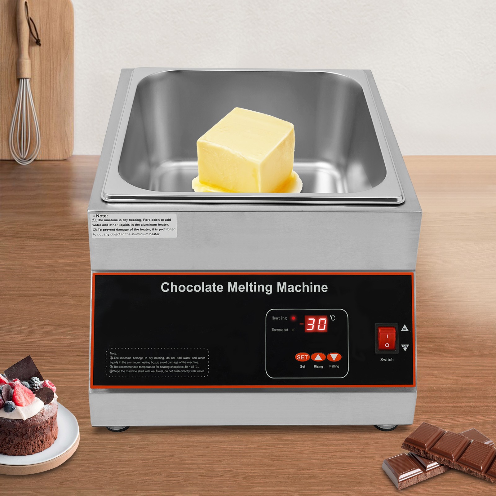Professional Chocolate Melting Machine, Electric Chocolate Melting Pot 500W 110V