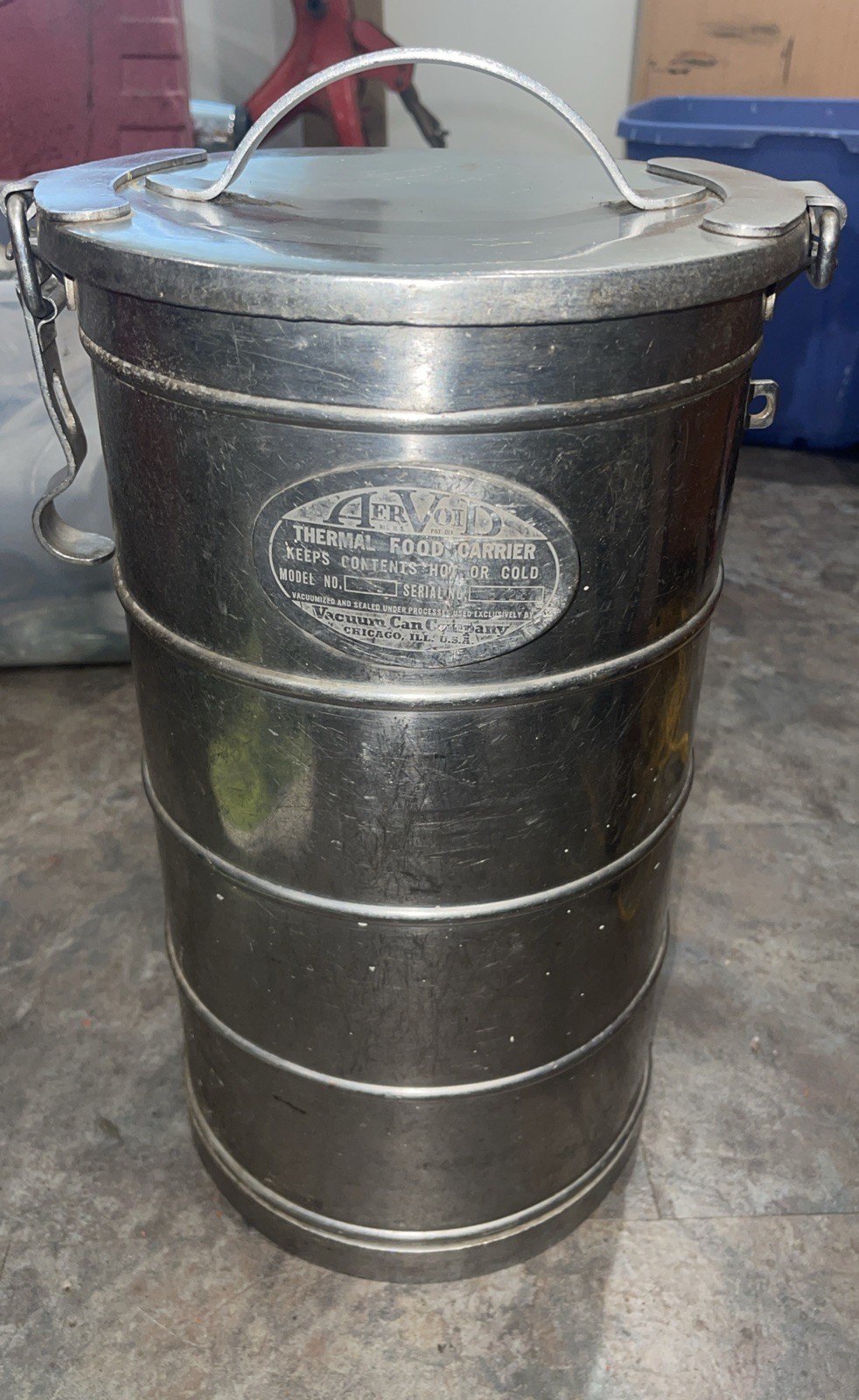 AerVoid 401 Thermal Food Carrier – 4-gallon Vintage Insulated Metal Container