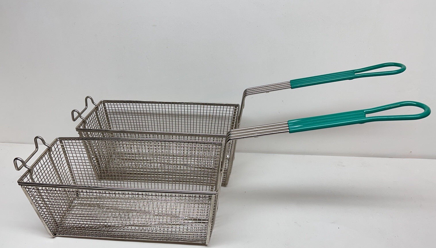 Deep Fryer Basket | 2 Pack | 13.25″ x 6.5″ x 5.9″ | Commercial Fry Baskets NOS