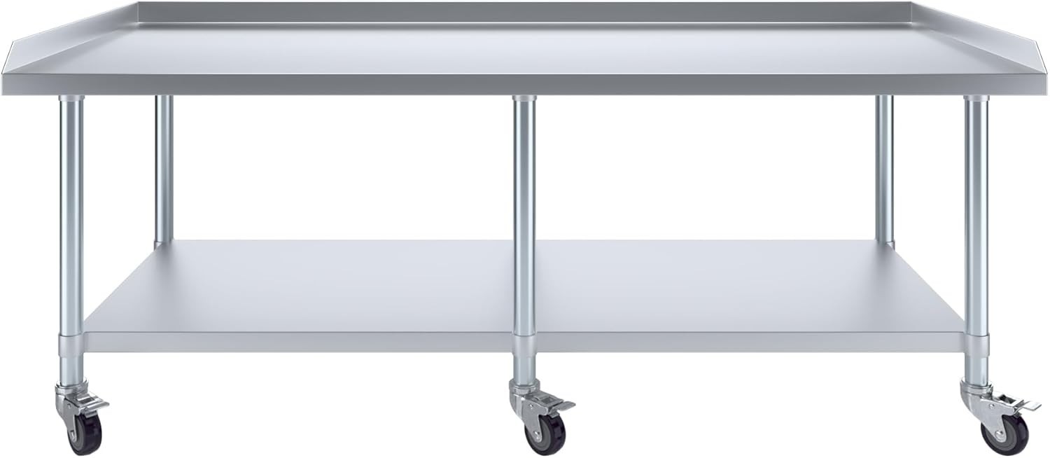 🛠️ Stainless Steel Equipment Stand with Wheels – 72″ x 30″ | Heavy Duty | NSF
