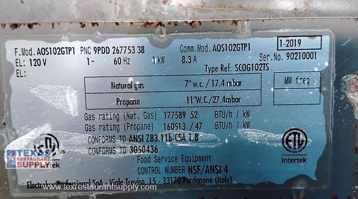 Electrolux Air-O-Steam AOS102GTP1 Gas Combi Oven Year 2019