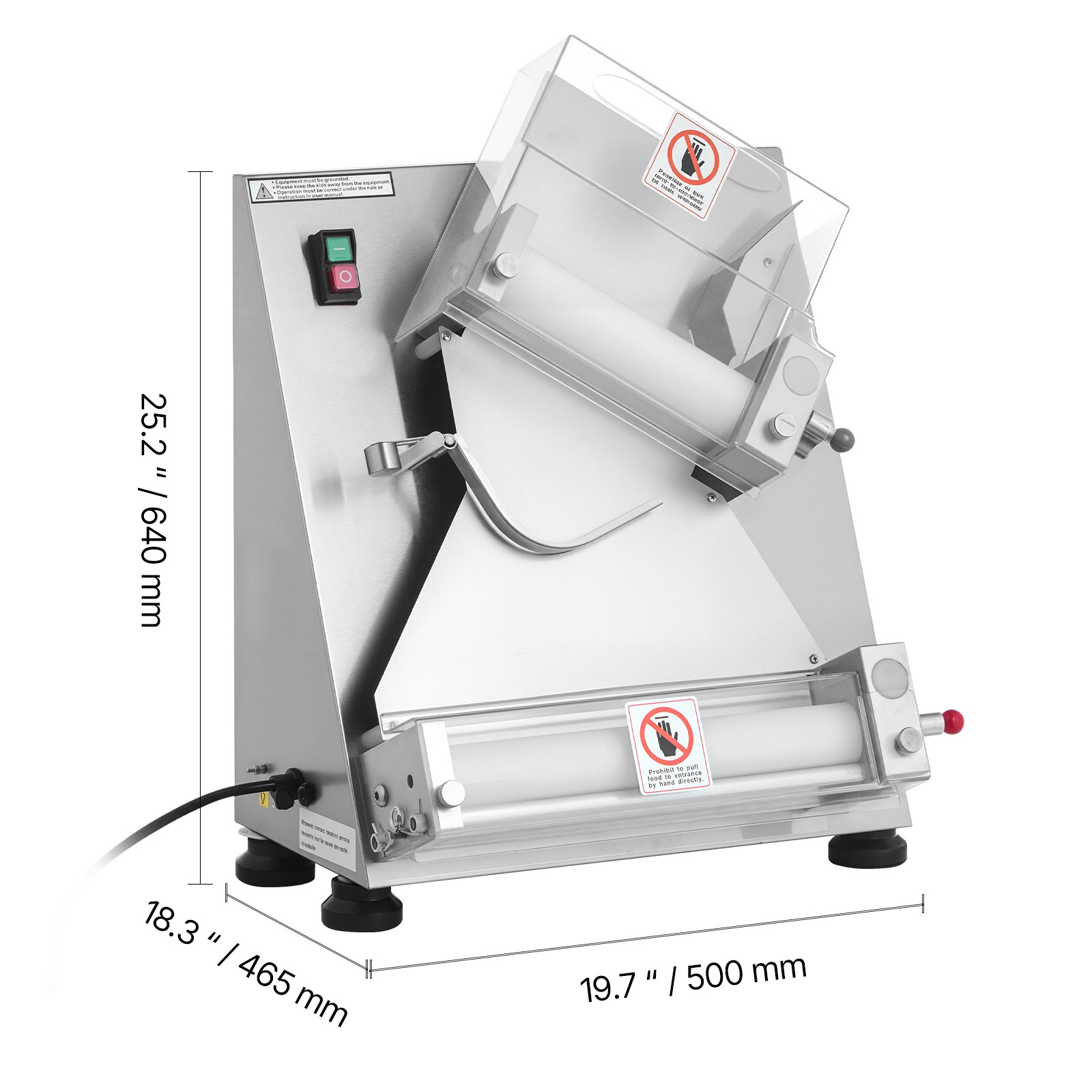 Uimoso 3-14″ Automatic Dough Roller Machine Commercial 370W Dough Press Maker