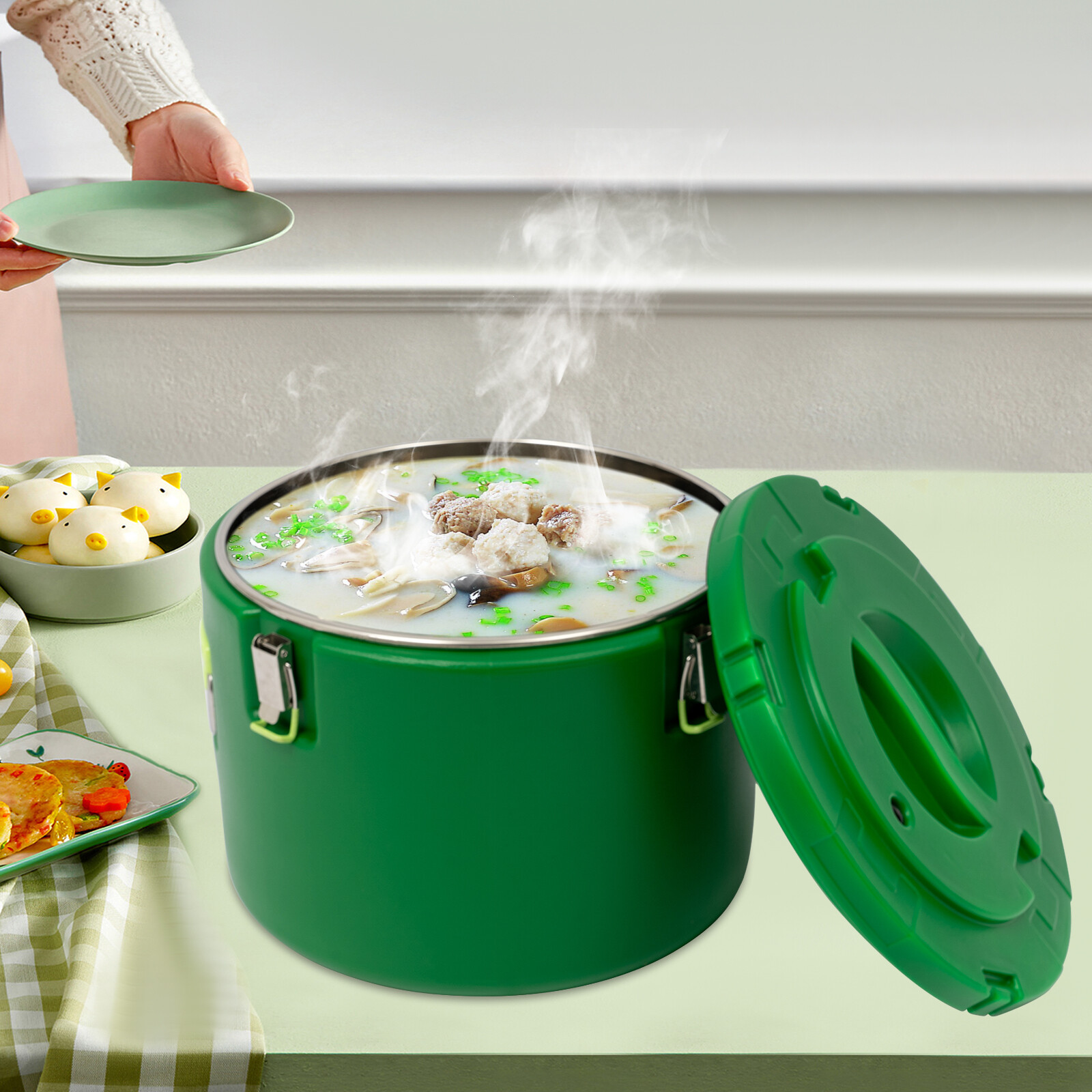30L Commercial Insulated Bucket Stainless Steel Insulated Soup Container Carrier
