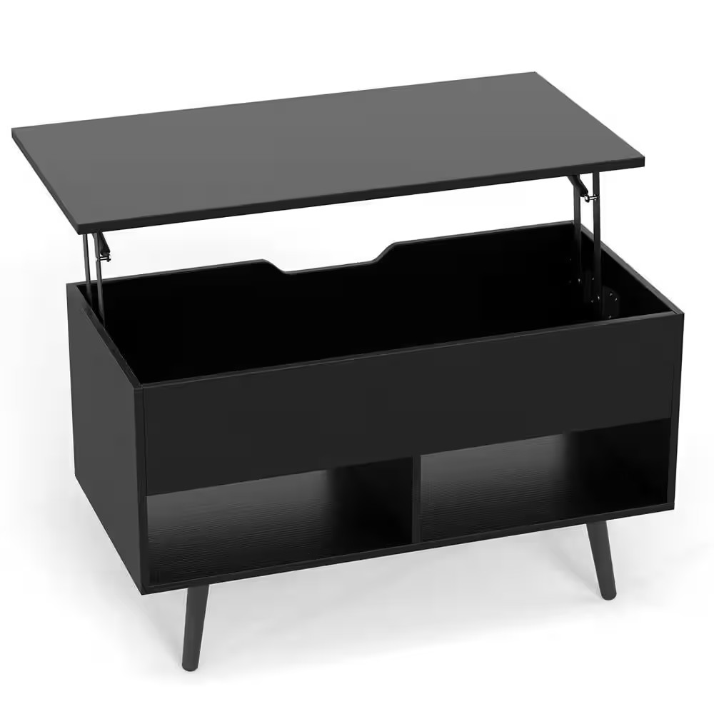 31 .5 In. Black 17.5 In. Rectangle Wood Lift Top Coffee Table Moderntable with H