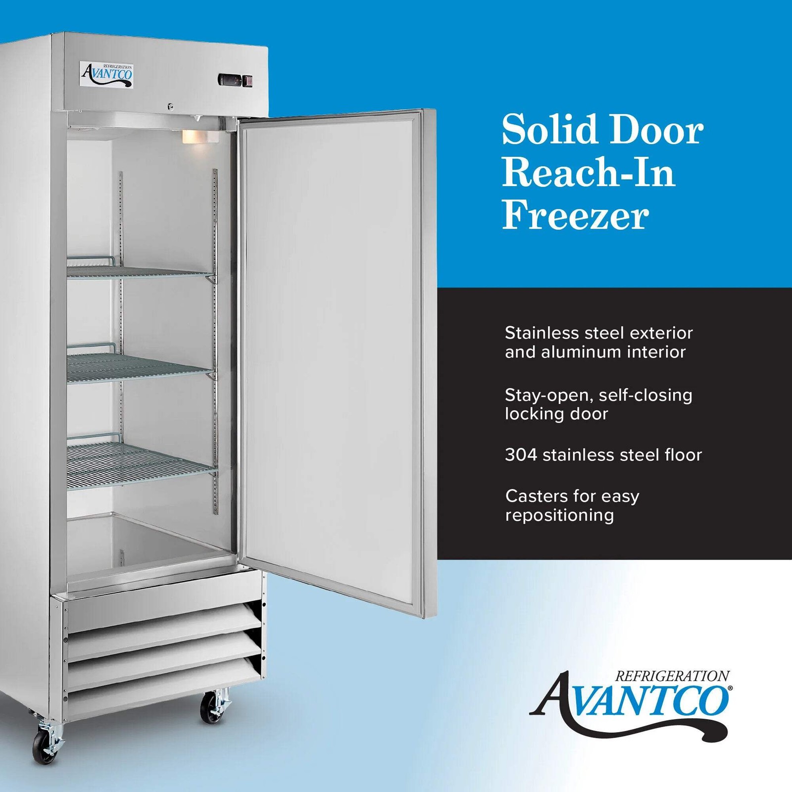 29″ Solid Door Reach-In Refrigerator