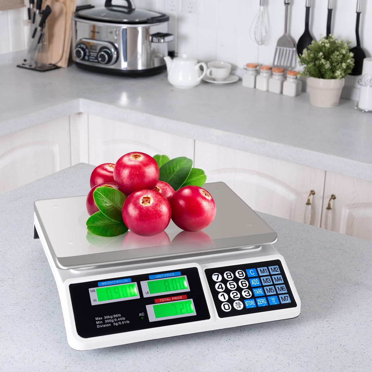 Digital Commercial Price Scale 66lbs Food Fruit Electronic Counting LCD Display
