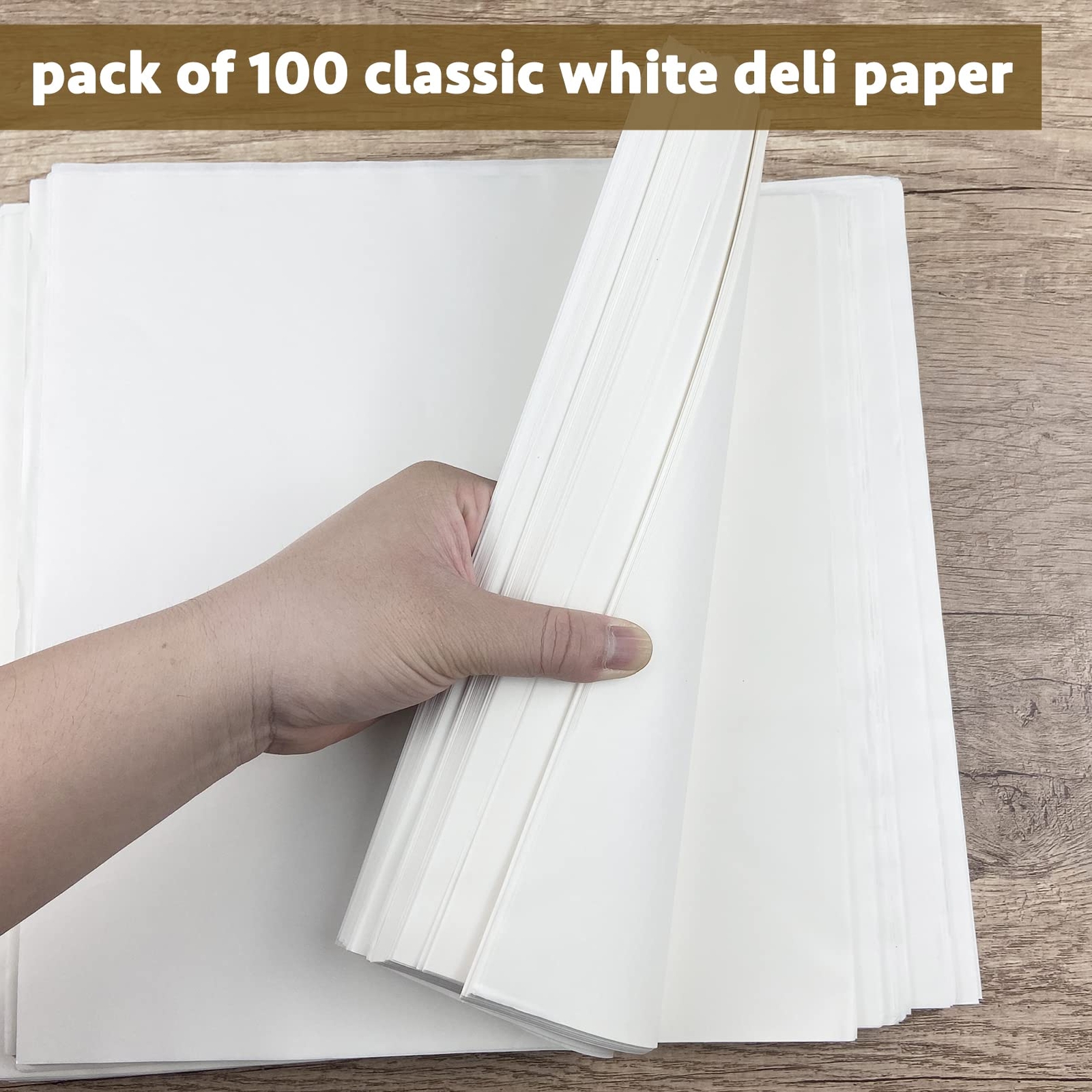 12″x12″ Deli Paper Sheets 100PK Grease-Proof Sandwich Wrapping Paper White