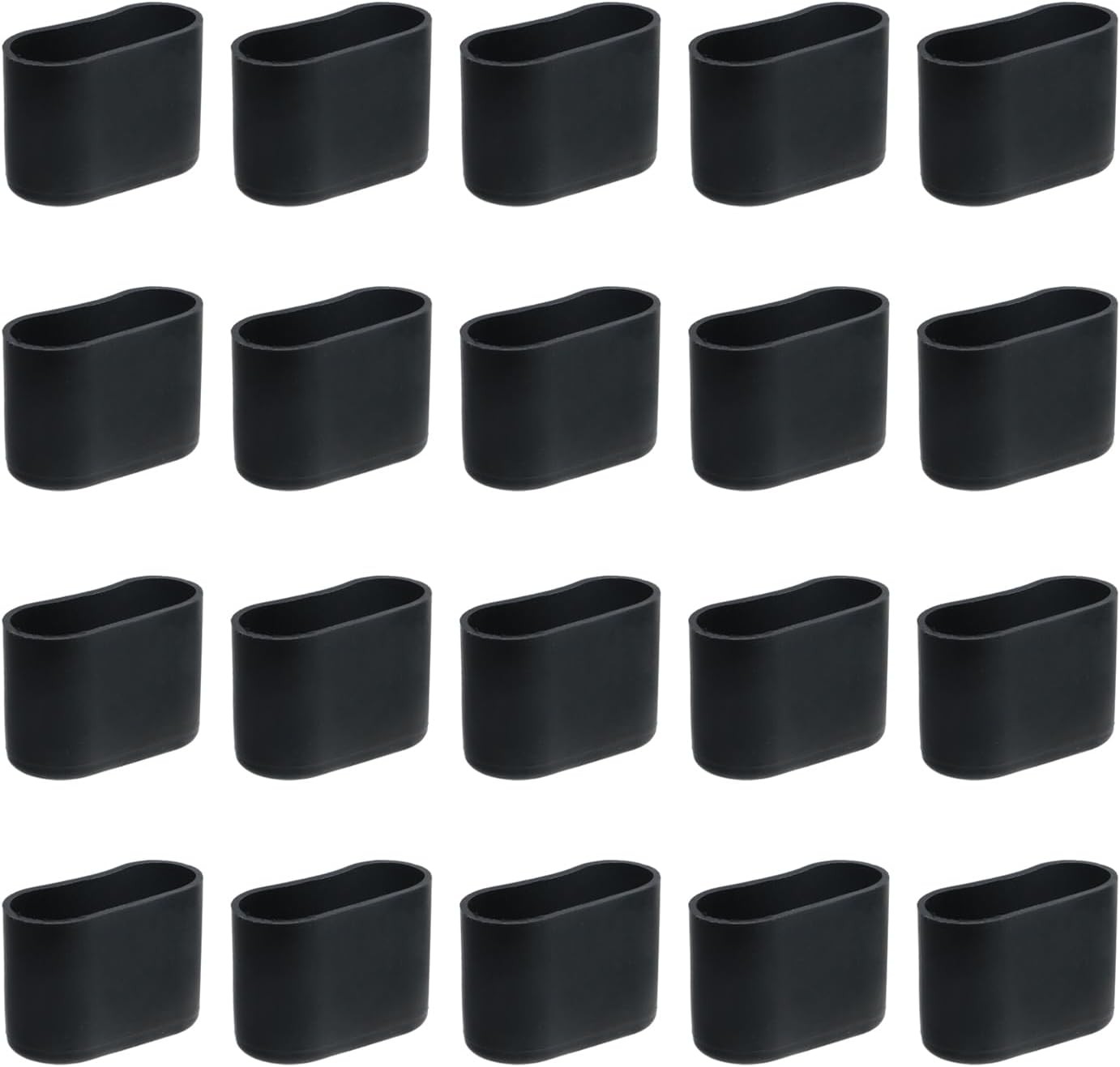 1.3″ X 0.6″ Oval Black Furniture Plastic Feet Cover Table Chair Legs Pad Floor