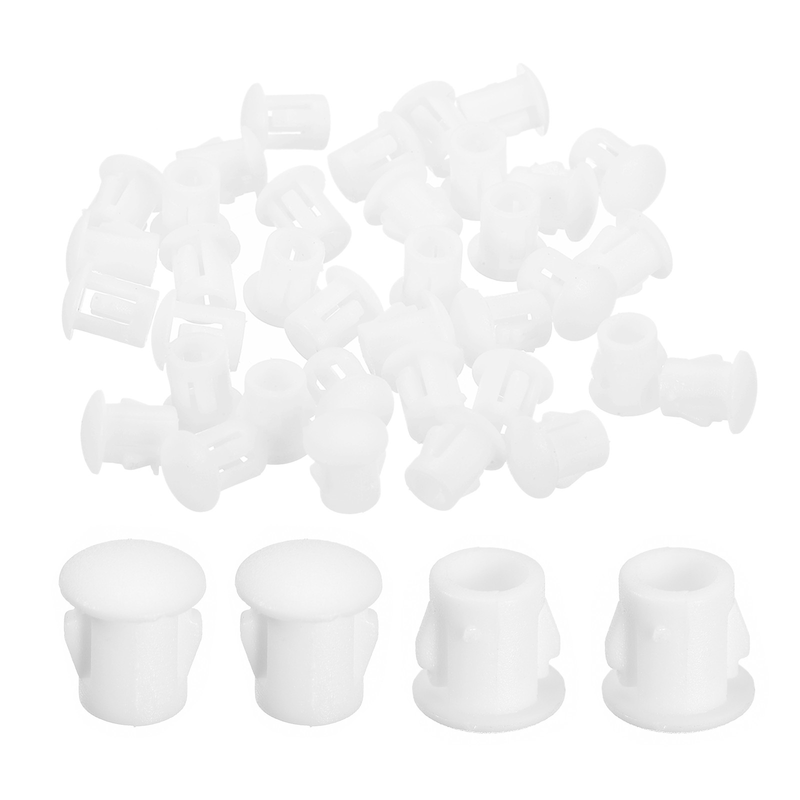 38Pcs 5mm(3/16″) Flush Type Panel Round Snap in Fastener, White