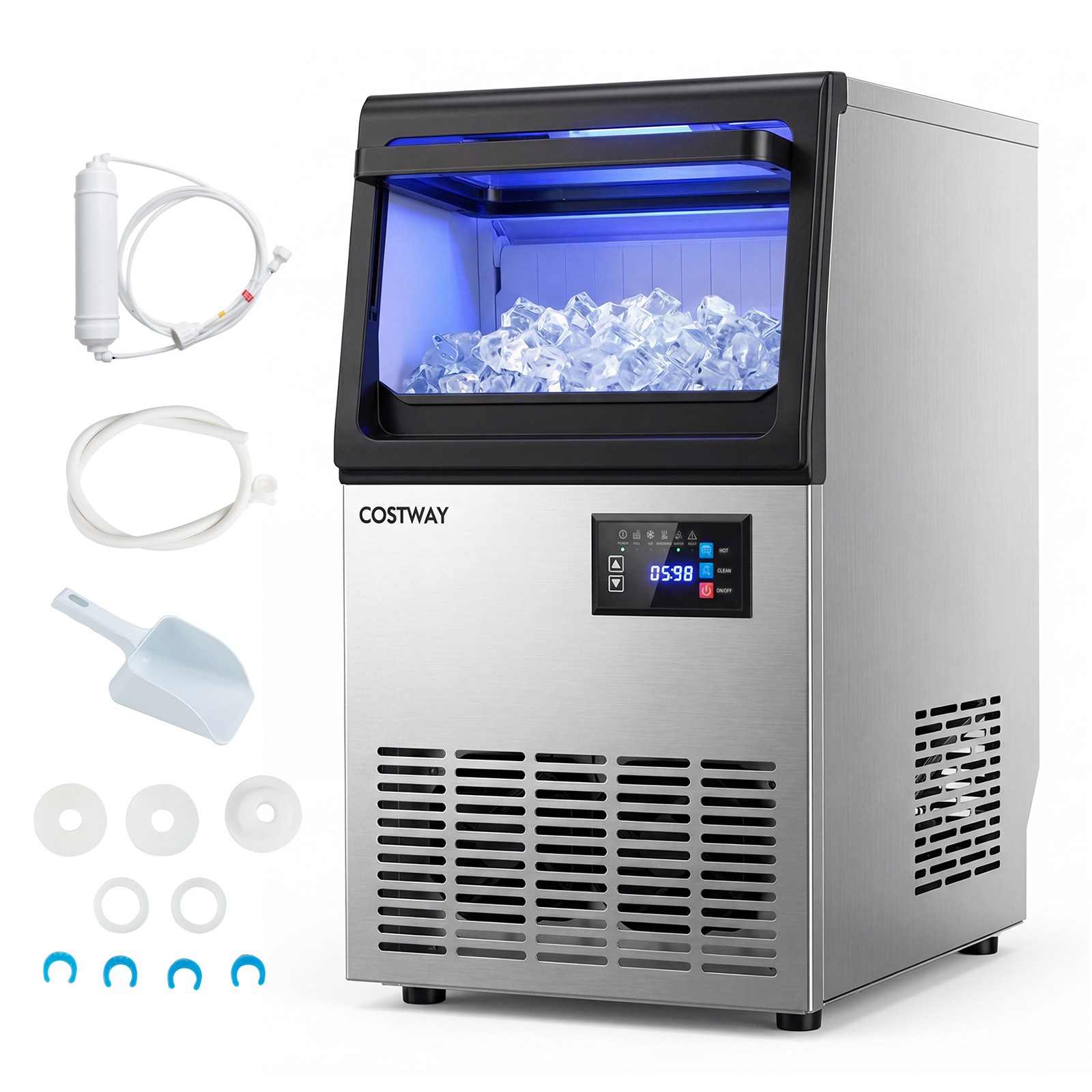 Stainless Steel Ice Maker, Under Counter & Freestanding Ice Making Machine