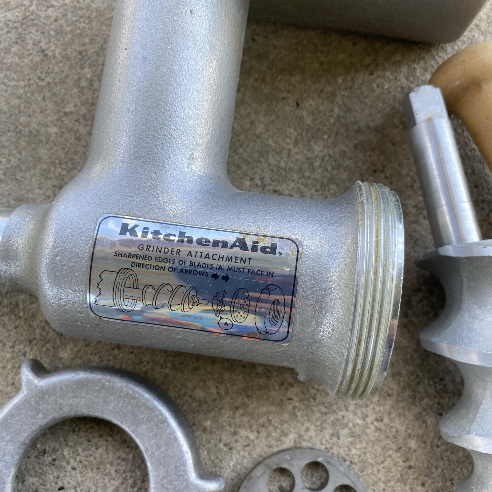 Vintage KitchenAid Hobart Chopper Meat Grinder IRON Aluminum Attachment No Knife