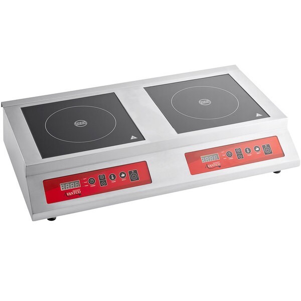 Avantco IC35DB Stainless Steel Double Countertop Induction Range – 208-240V