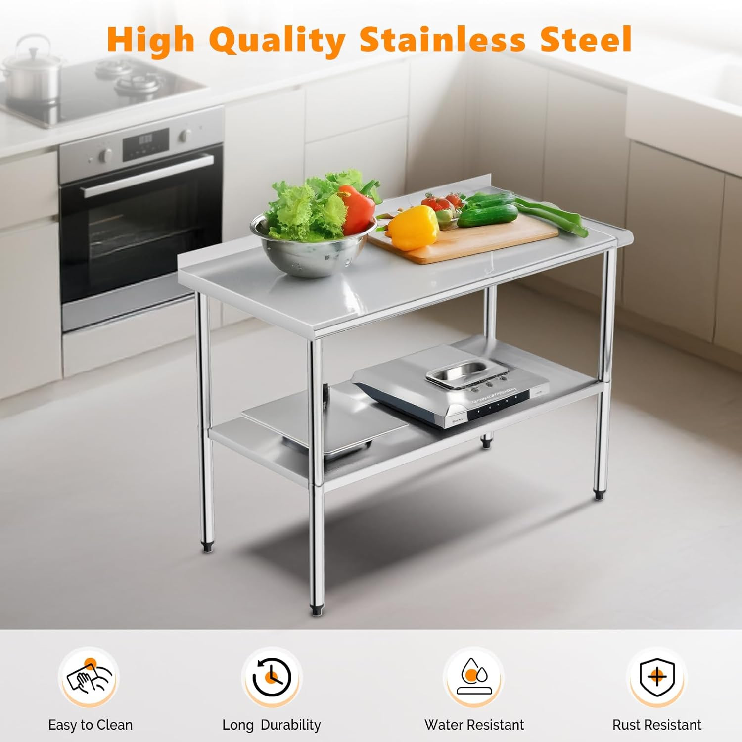 60» X 24» Stainless Steel Table for Prep & Work,Commercial Worktables
