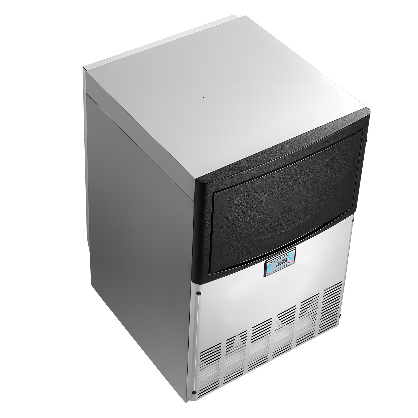 Uimoso 200lbs Commercial Ice Maker Stainless Steel Built-in Ice Cube Machine