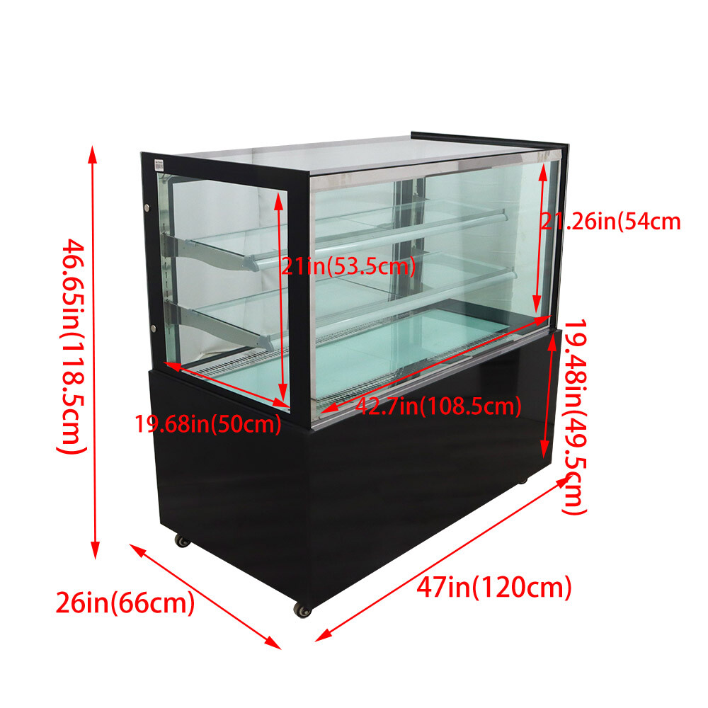 Floor Model Refrigerated Display Case Rear Door Air Cooling Adjustable Rack 220V