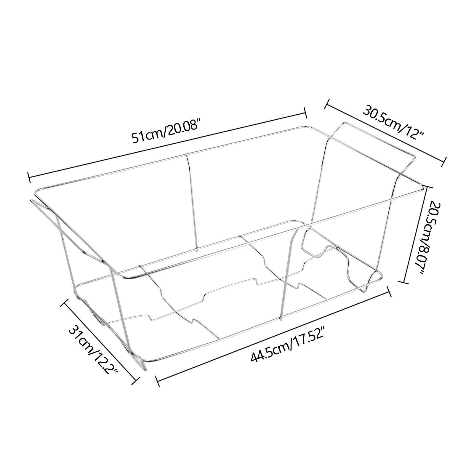 24-Pack Full-Size Chafing Wire Racks Buffet Stand 20 × 12 in Silver