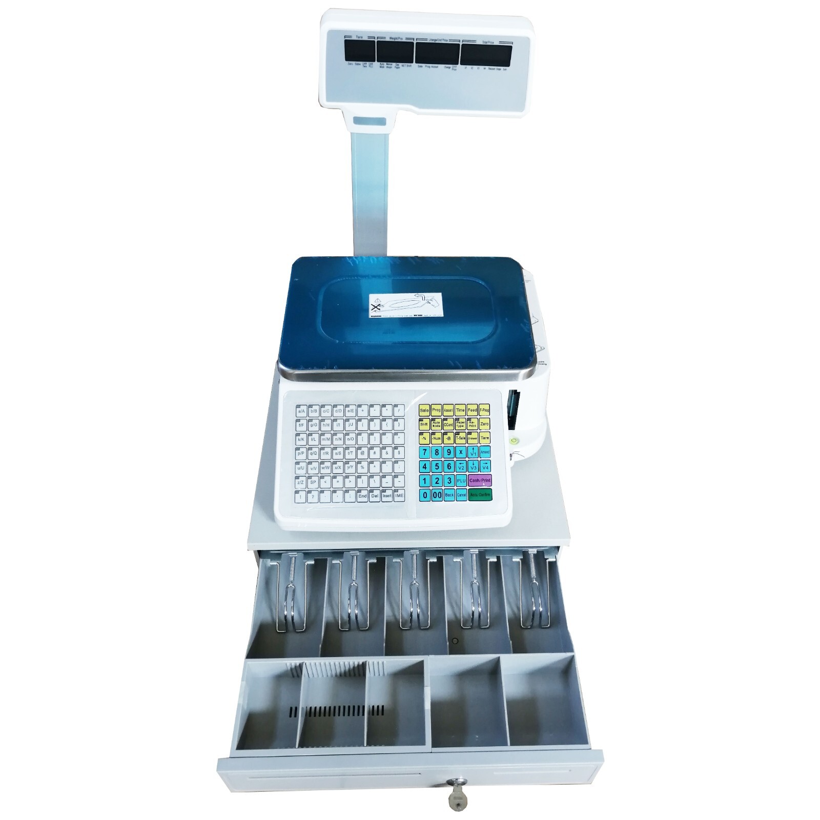 Portion Scale with Cash Drawer 4 Display Screen Computing Scale Thermal Printer