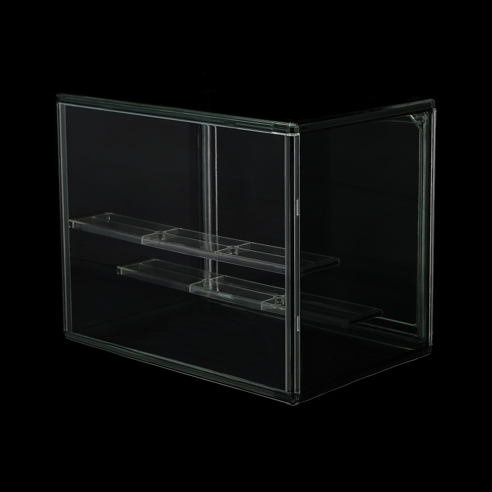 Display Case Bread Box for Kitchen Countertop, 2 Tier PET Display Shelf