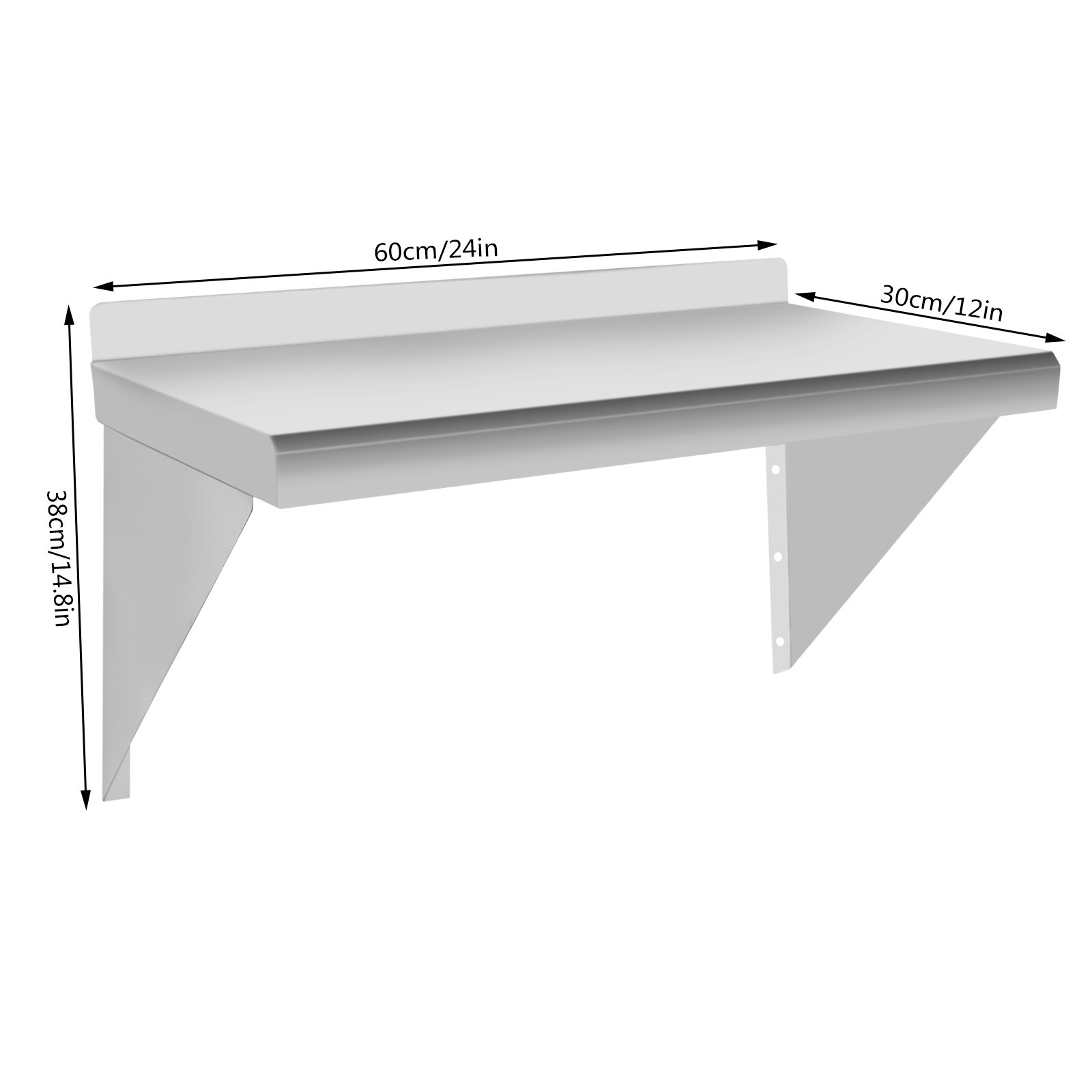 Stainless Steel Wall Shelf 12″ x 24″ Restaurant Kitchen Shelf Wall Shelving New