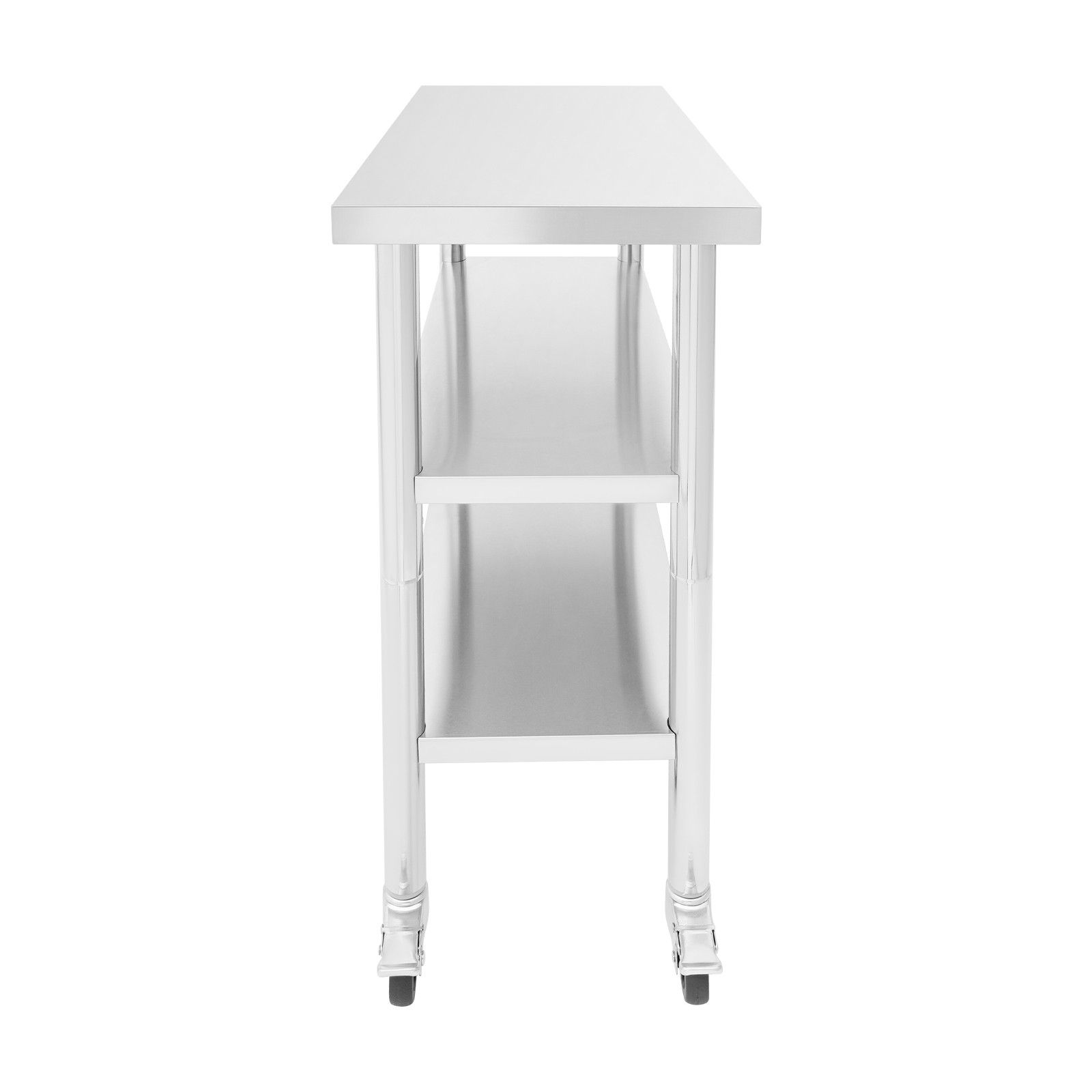 30*14*35in Utility Table, 3 Tiers Work Table, Metal Work Bench With 4* Casters