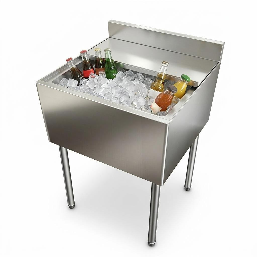 58.67 Qt Commercial Ice Bin Chest 11 x 14 in Underbar Ice Bin with Sliding Cover