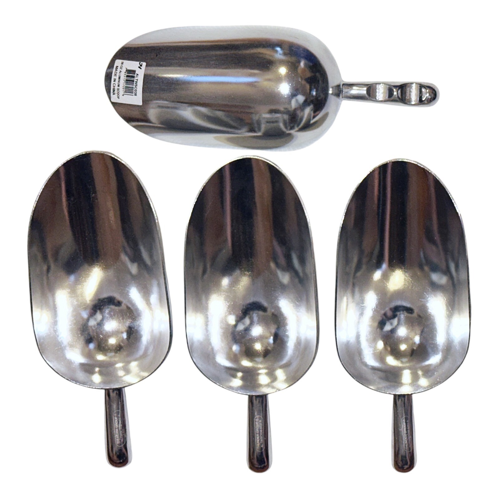 Lot 4 New Thunder Group ALTWSC038 38 oz Aluminum Scoop w/ Contoured Handle