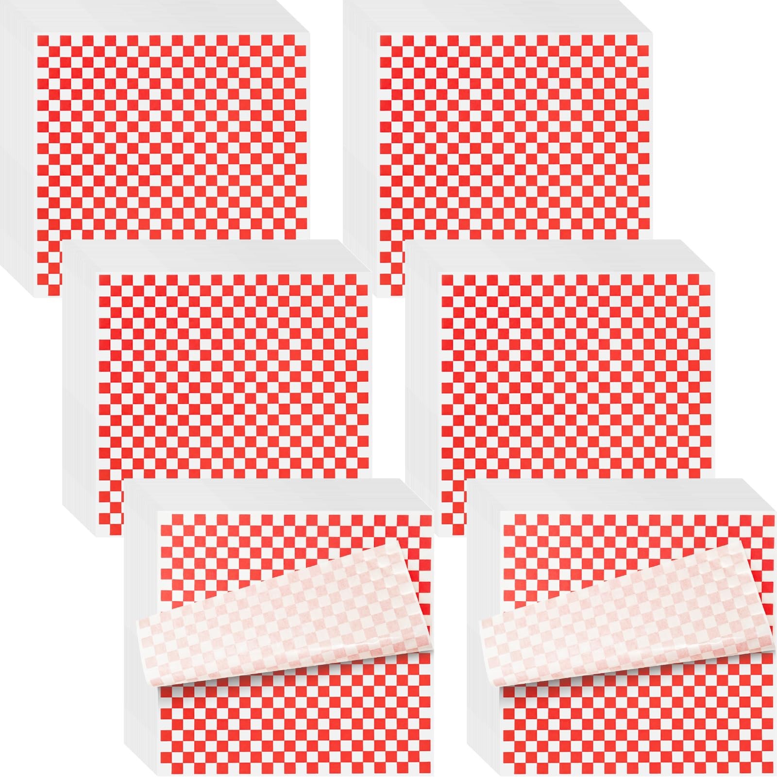 960 Pieces Deli Wax Paper Sheets 12 x 12 inches Checkered Sandwich Wrapping P…