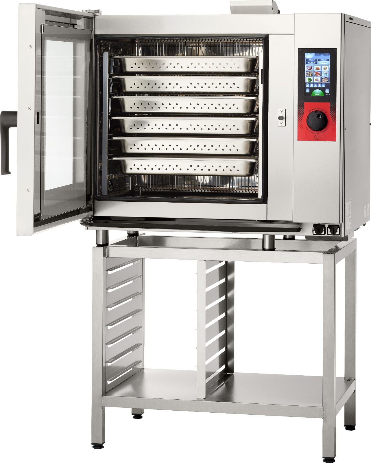 New – 1-Year Warranty – Vulcan Half Size Electric Combi-Oven, Stand, TCM-61E-208