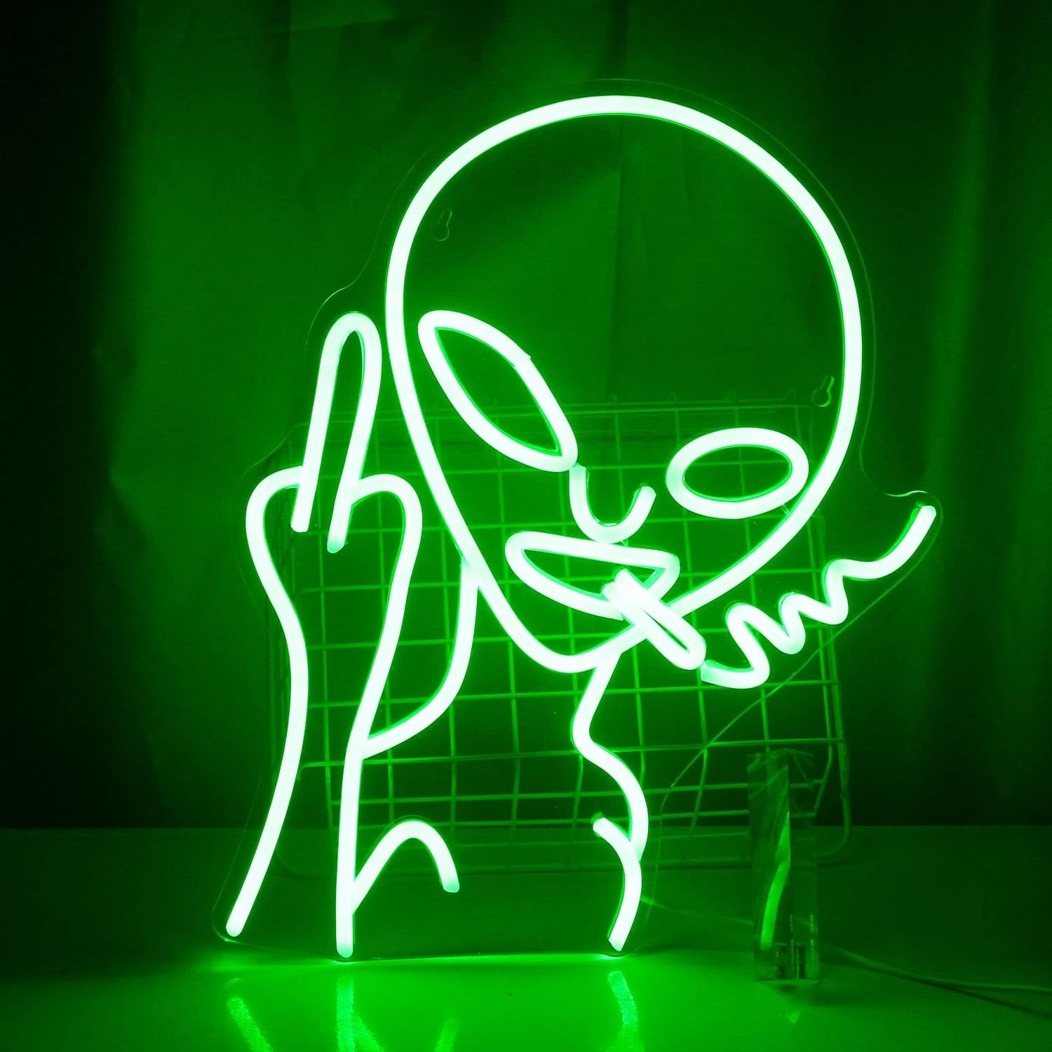 Green Alien LED Neon Sign Wall Decor for Bar Pub Man Cave Game Room Party Decor