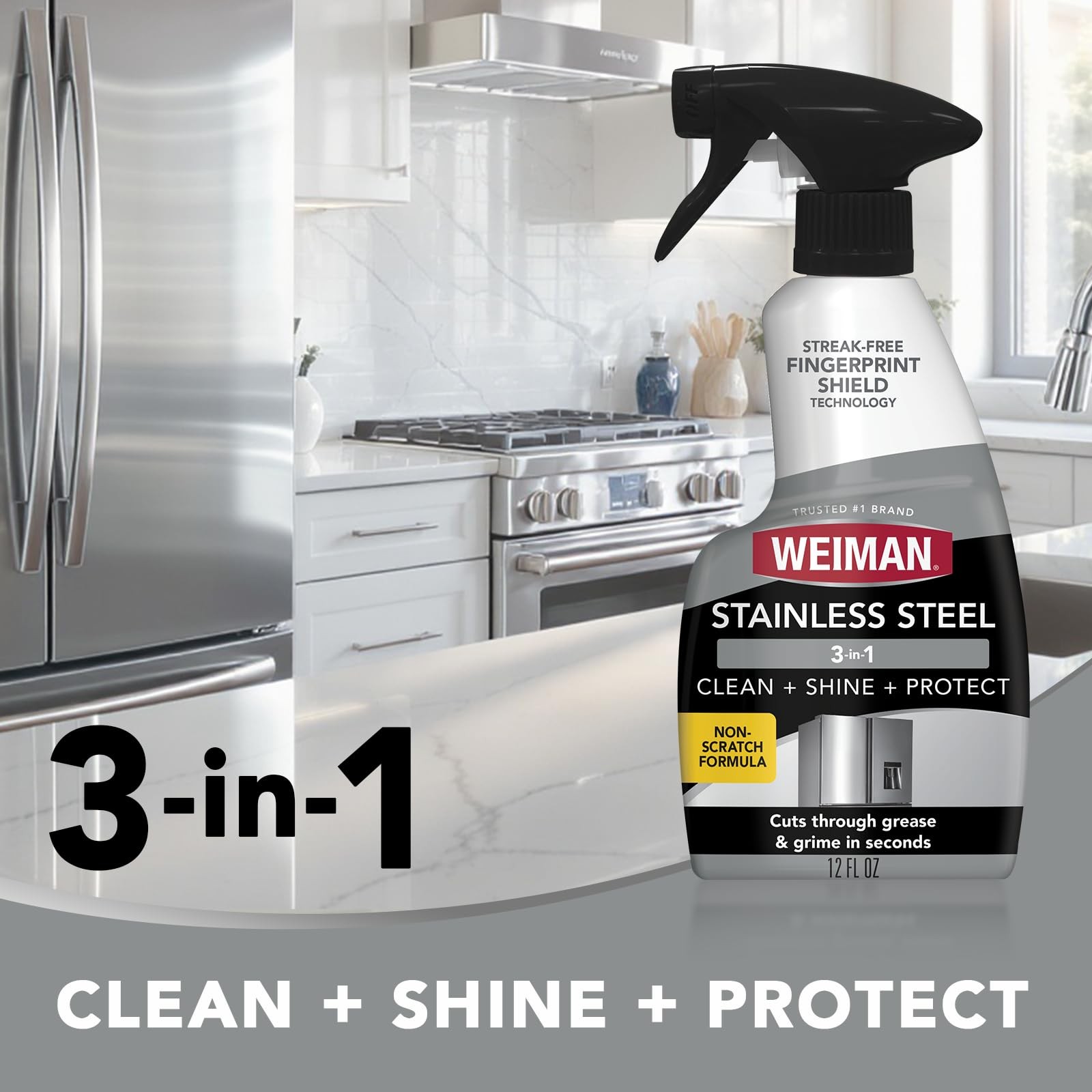 Weiman Stainless Steel Cleaner & Polish, 2 Pack, 24 Fl Oz (Pack of 1), 2 Pack