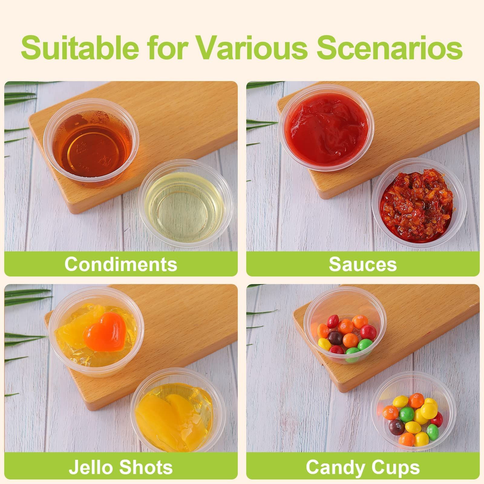 TashiBox Disposable Mini Cups, Portion Cups (No Lids), 200 Count (1 oz)