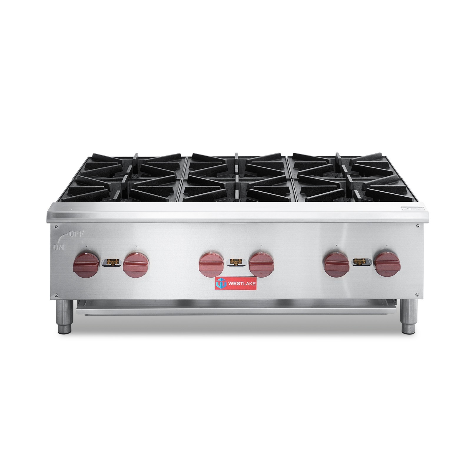 WESTLAKE 36″ Commercial Gas Range 6 Burners Hot Plate Stainless Steel Countertop