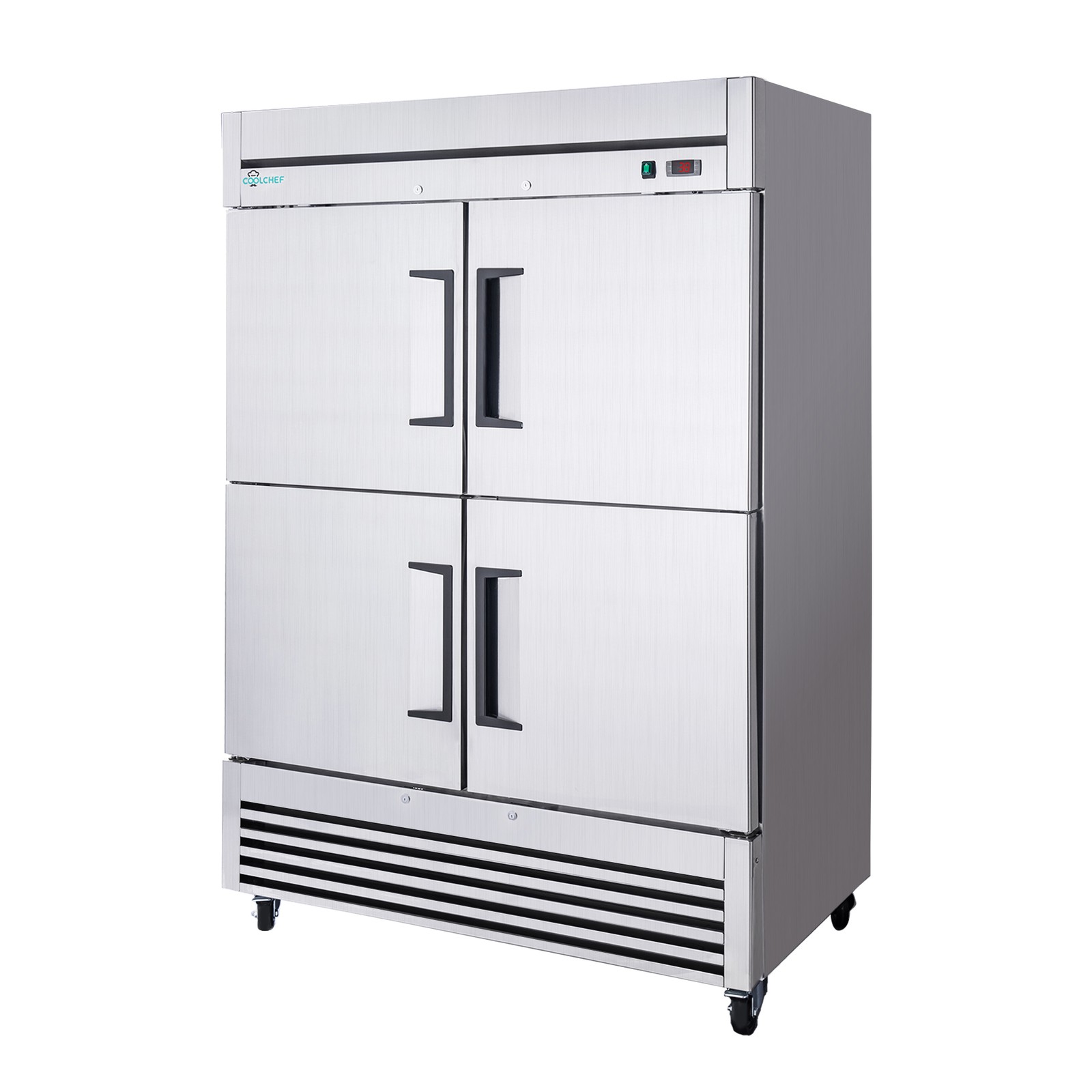 54″Commercial Freezer 49Cu.Ft 4 Door Stainless Steel -8~0℉ Air Cooling 6 Shelves