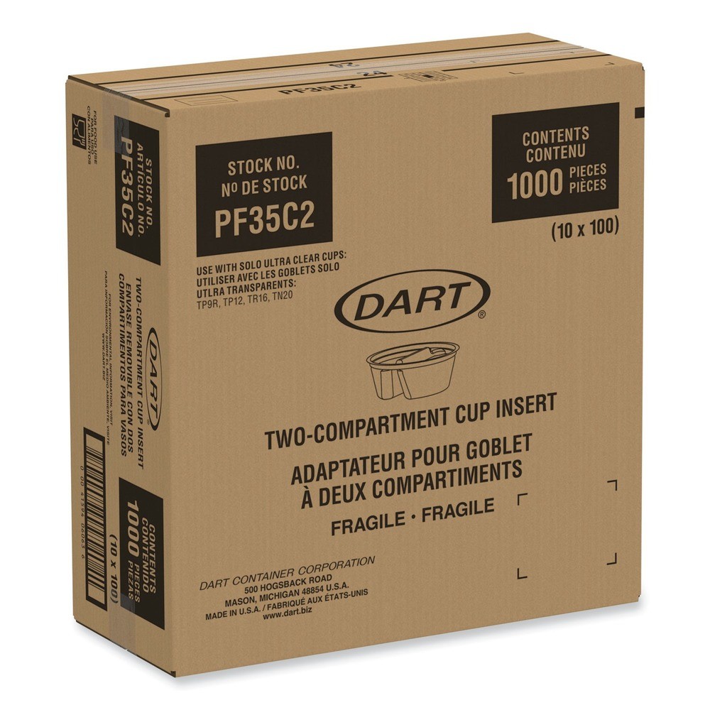 Dart PF35C2 3.6″ dia x 1.3″h Plastic Cup Insert – Clear (1000/Carton) New