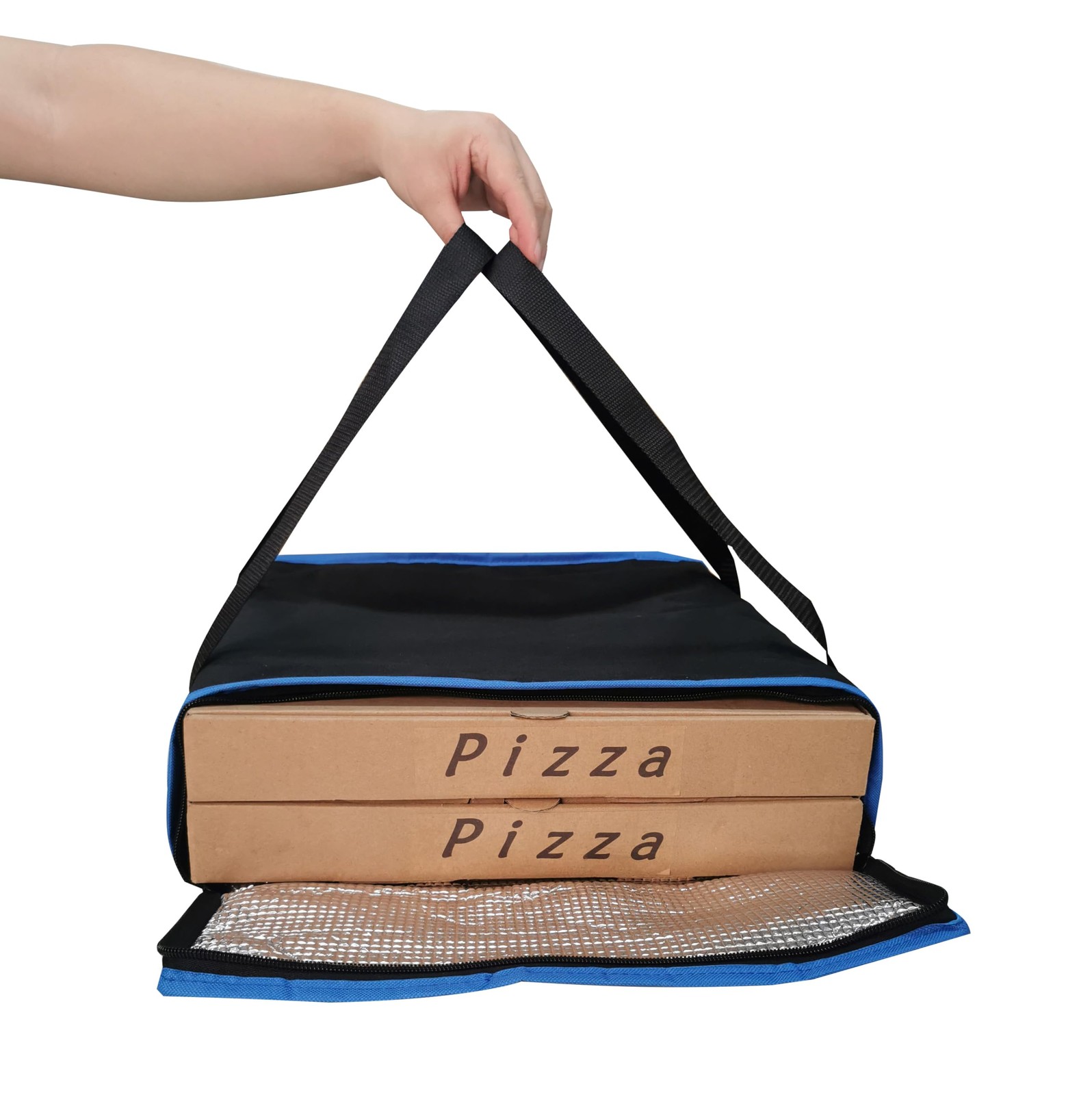 Insulated Pizza Delivery Bag 18x18x5-inch Warmer Carrier for 2 Pizzas