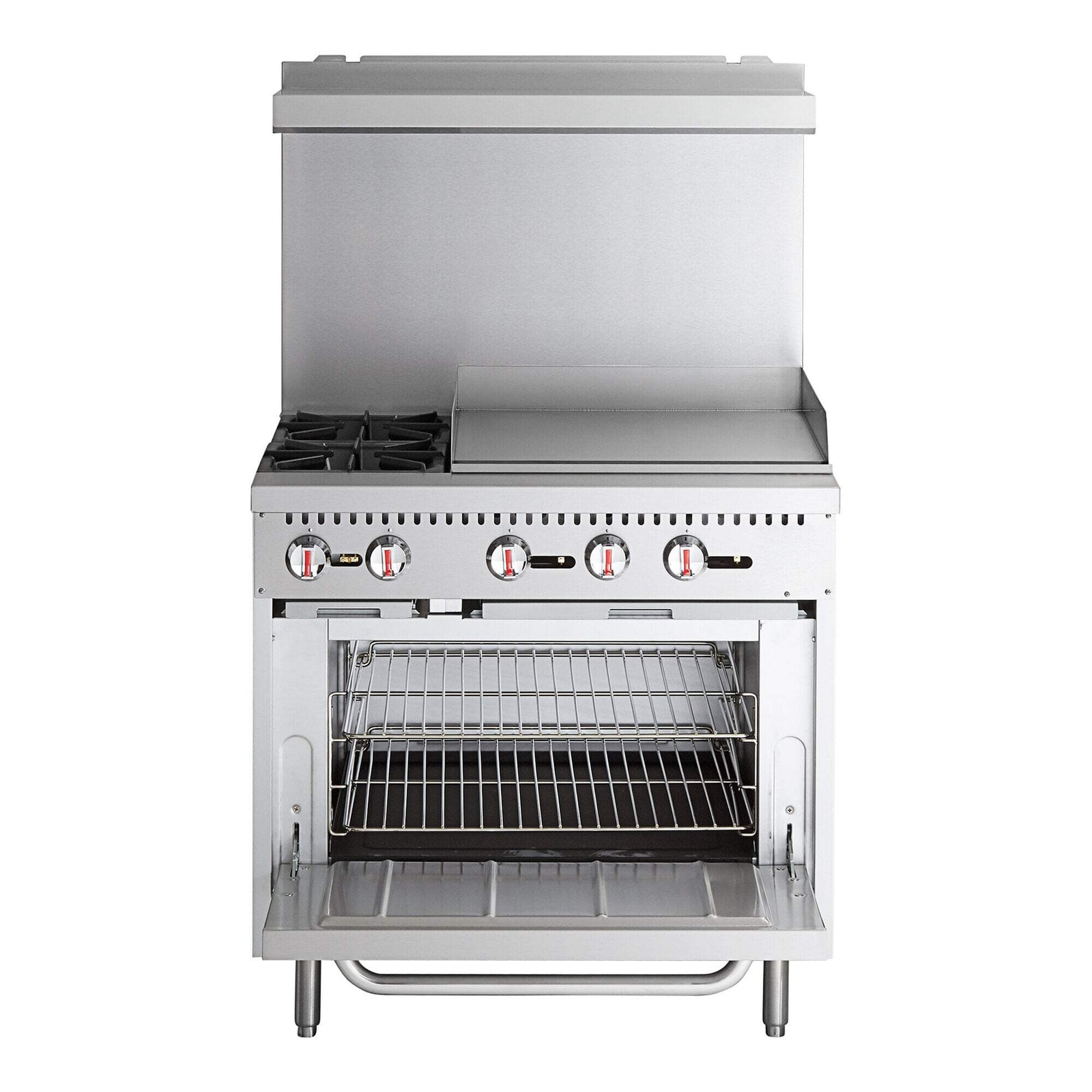 Natural Gas 2 Burner 36″ Range with 24″ Griddle and Standard Oven – 130,000 BTU