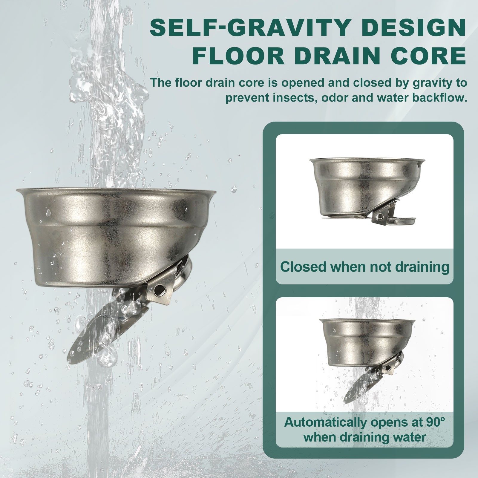 Rectangular Shower Drain Odor-proof Floor Drain(8 Inch Brushed Silver)