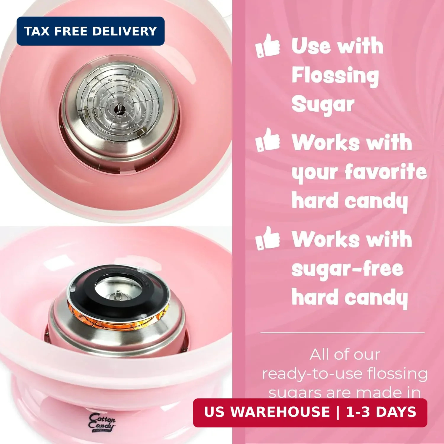 Cotton Candy Express CC1000-S Cotton Candy Machine, Easy to Use and Clean, Nosta