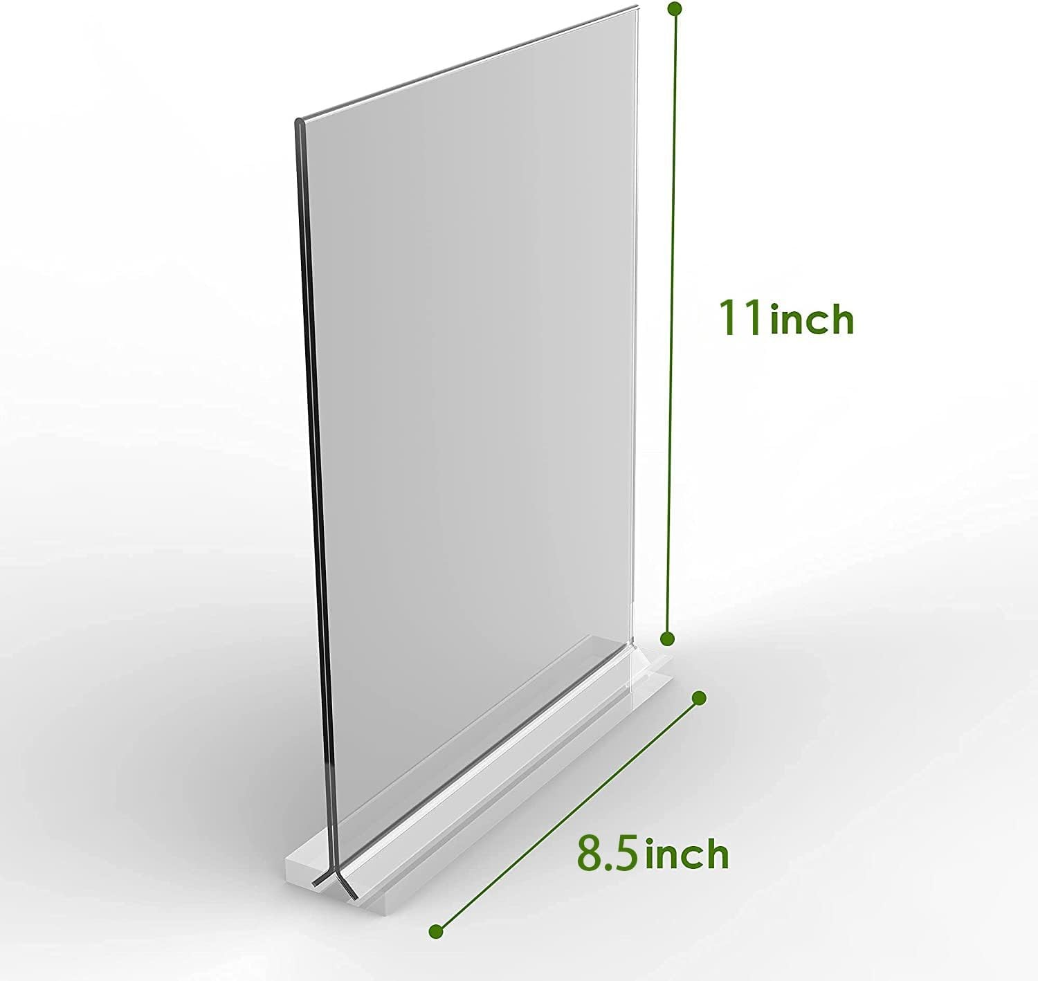 KOOLDE Acrylic Sign Holder 8.5×11 Inches 2 Pack T Shape Desktop Display Stand