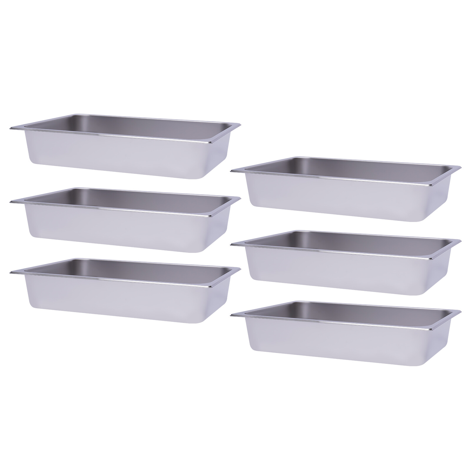 6 PACK Full Size 4″ Deep Steam Table Food Pan Commercial Tray Stainless Steel