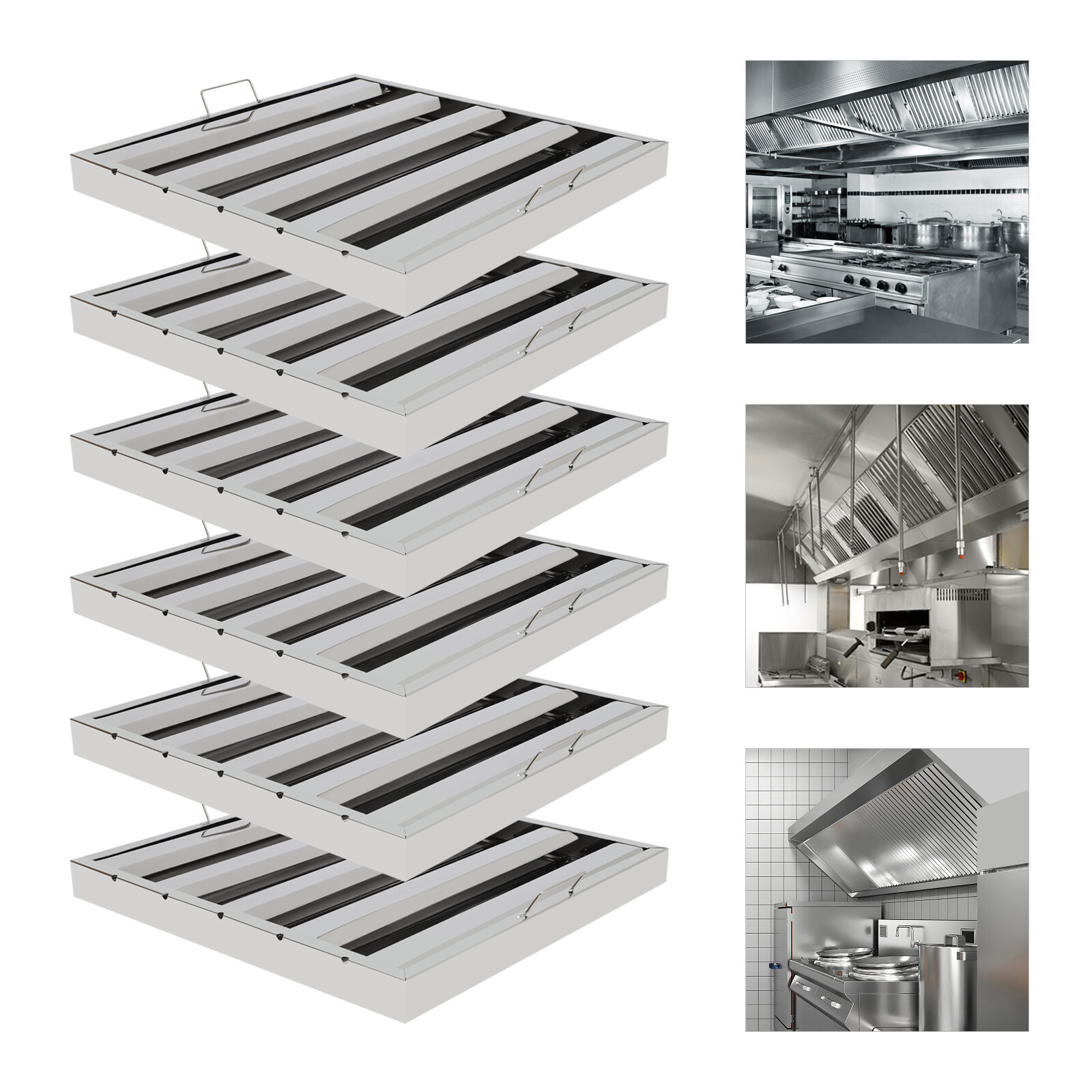 20″X20″ Commercial Hood Filters 6 Pcs Stainless Steel Hood Grease Filter Baffle