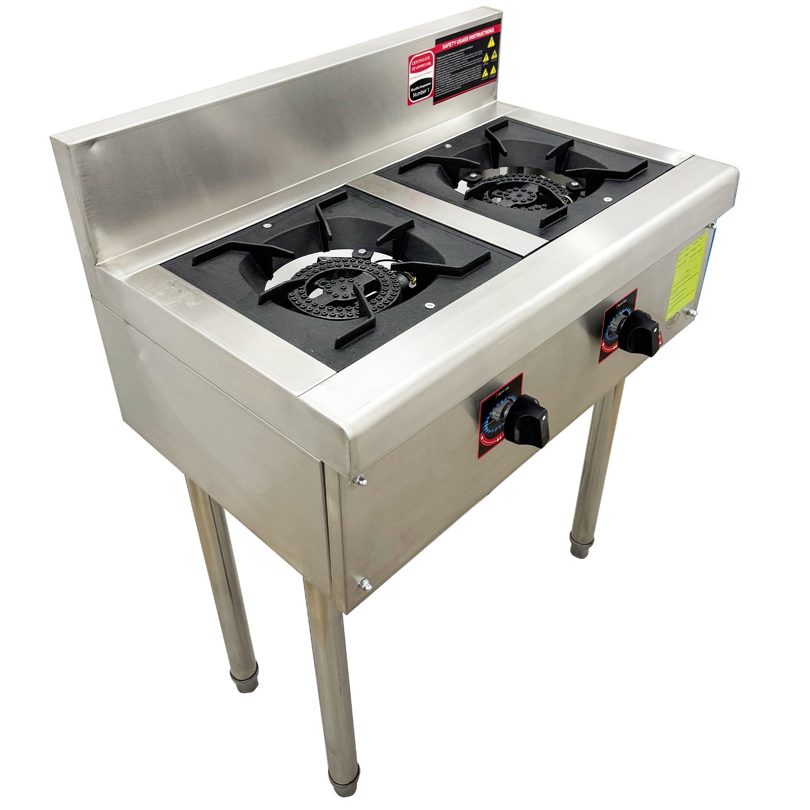 4.5kW *2 Low Height Gas Stove Commercial Floor Double Burner Liquefied Gas