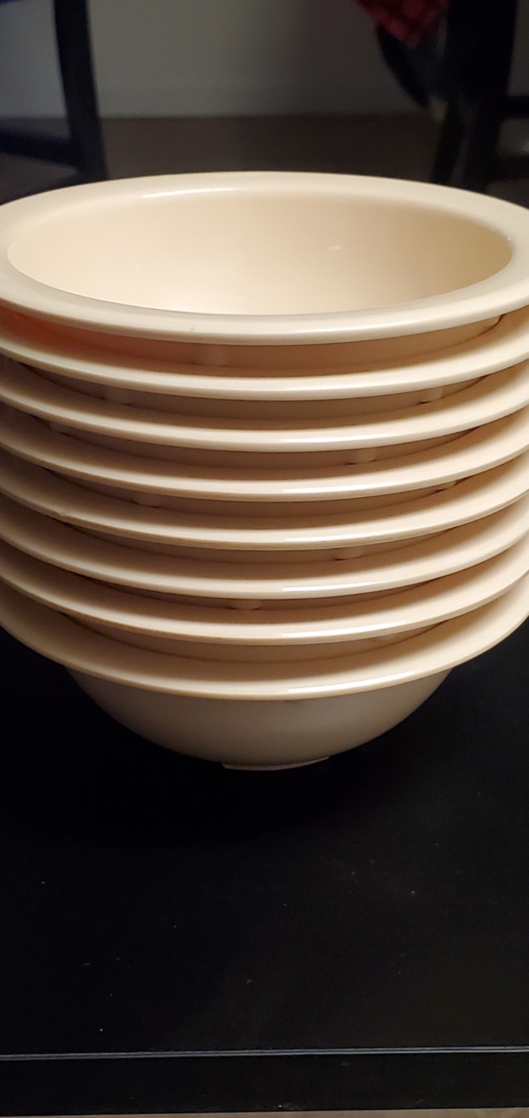Thunder Group Nustone NS305T Tan Melamine Grapefruit / Fruit Bowls -Set of 8