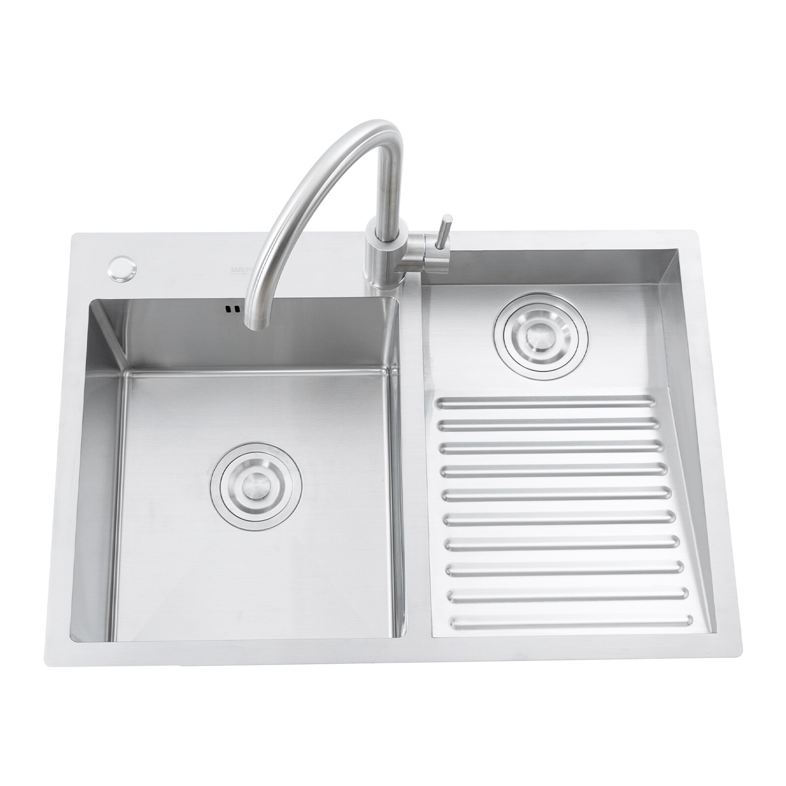 Stainless Steel Drop-in Laundry Sink Workstation Sink w/ Faucet 27.56*18.9*8.66″
