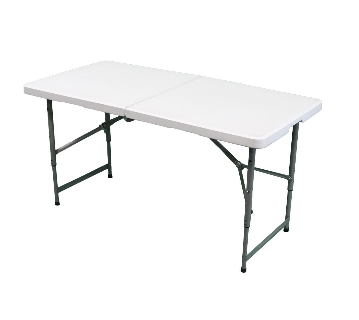 TentandTable Rectangle Fold in Half Banquet Table, White, 48 in
