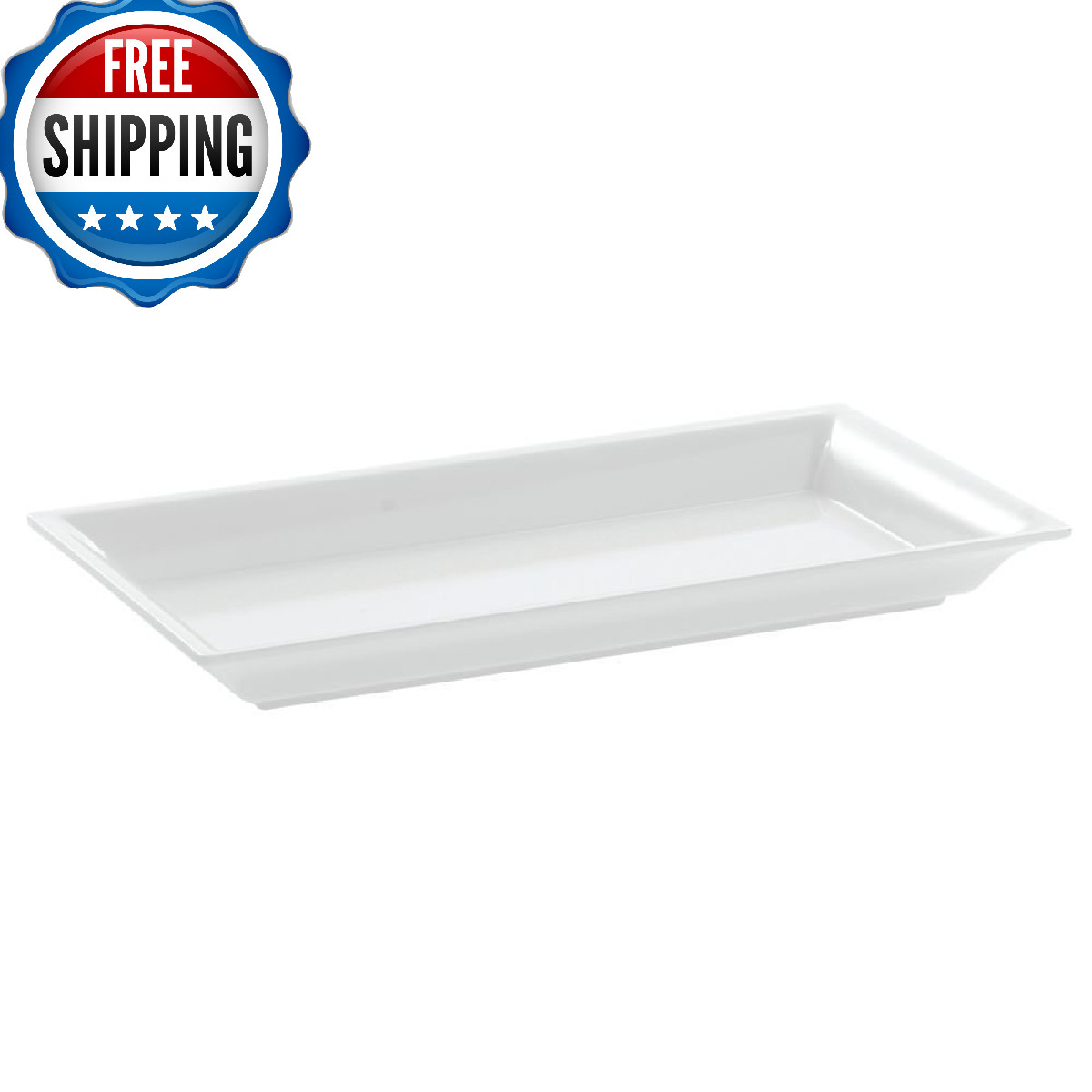 American Metalcraft MEL19 Melamine Rectangular Platter 14.25″x 7.5″ White
